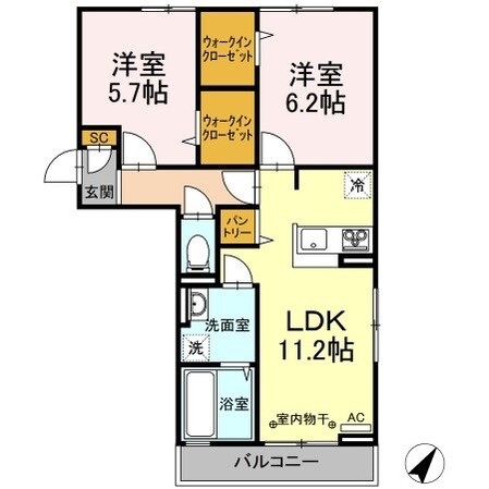 セジュール東鶴賀の物件間取画像